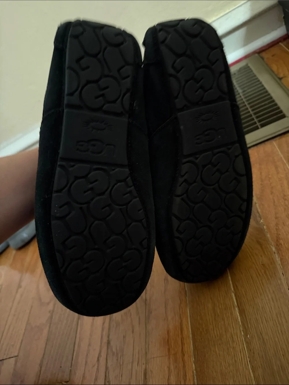 UGG Men's Black Suede Shearling-Lined Moccasins